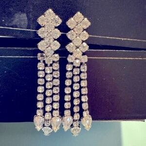 Vintage gatsby earrings, clip on